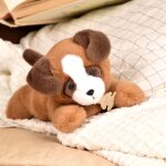 Peluche les p'tits relax chien marron (22 cm)