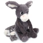 Peluche poitou maman et bb les ptipotos gris (35 cm)