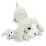 Peluche toutou maman et bb les ptipotos gris clair (34 cm)