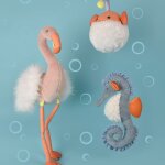 Peluche tresors marins flamant rose (50 cm)