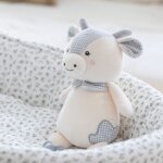 Peluche vache little bloom gris (24 cm)