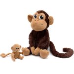 Peluche zazou le singe maman et b�b� chocolat (26 cm)