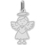 Pendentif ange fille (or blanc 375)