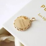 Pendentif m�daille dentelle personnalisable (plaqu� or)