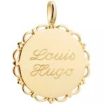 Pendentif m�daille dentelle personnalisable (plaqu� or)