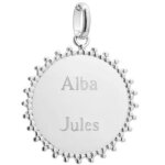 Pendentif m�daille soleil personnalisable (argent)