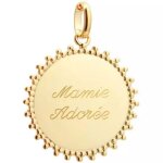Pendentif m�daille soleil personnalisable (plaqu� or)