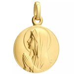Pendentif m�daille vierge ave maria personnalisable (plaqu� or)