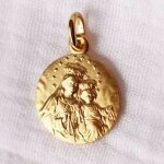 Pendentif m�daille vierge mont carmel personnalisable (plaqu� or)