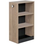 Petite biblioth�que mobile ch�ne blond noir marcel