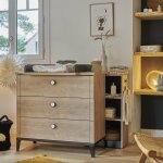 Petite biblioth�que mobile ch�ne blond noir marcel