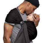 Petite �charpe sling sans noeud gris anthracite et noir