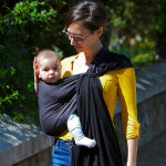 Petite �charpe sling sans noeud gris anthracite et noir