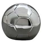 Petite tirelire ballon de football personnalisable (métal argenté) Petite tirelire ballon de football personnalisable (métal argenté)