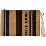 Pochette kira love gang rayures camel