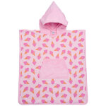 Poncho de bain � capuche bambou et gaze de coton blush et cornets de glace (3 - 5 ans)