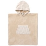 Poncho de bain  capuche bambou et gaze de coton galet (3 - 5 ans)