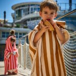 Poncho de bain enfant elma camel