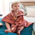 Poncho de bain marsala �cureuil personnalisable (0 - 5 ans)