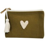 Porte - monnaie love olive