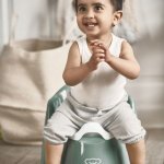 Pot b�b� fauteuil vert profond et blanc