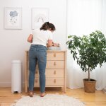 Poubelle � couches platinium blanche avec recharge