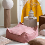 Pouf ottoman square pink mouse velours c�tel�