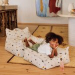 Pouf ottoman square terrazzo marble