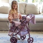 Poussette double pour poup�es cherry fleurs