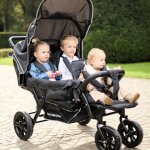 Poussette triplet noire