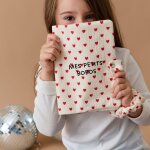 Prot�ge carnet de sant� coeurs rouges (personnalisable)