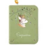 Protège carnet de santé daim couronne (personnalisable) Protège carnet de santé daim couronne (personnalisable)