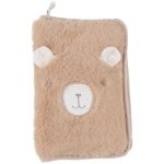 Protge carnet de sant fausse fourrure camel lily