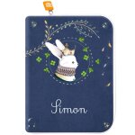 Prot�ge carnet de sant� lapin couronne (personnalisable)