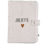 Prot�ge carnet de sant� moumoute ecru (personnalisable)