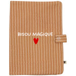 Prot�ge carnet de sant� rayures fines (personnalisable)