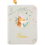 Prot�ge carnet de sant� renard chapeau (personnalisable)