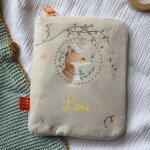 Prot�ge carnet de sant� renard chapeau (personnalisable)