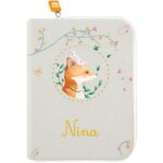 Protège carnet de santé renard chapeau (personnalisable) Protège carnet de santé renard chapeau (personnalisable)