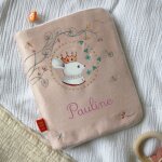 Prot�ge carnet de sant� souris couronne (personnalisable)