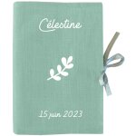 Prot�ge carnet de sant� vert d'eau (personnalisable)