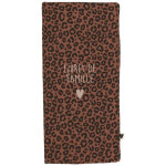 Prot�ge livret de famille gaze l�opard marron (personnalisable)