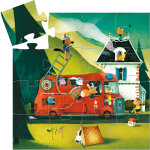 Puzzle silhouettes le camion de pompier (16 pi�ces)