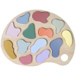 Puzzle � encastrer en bois couleurs (14 pi�ces)