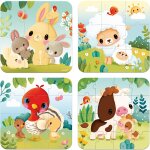 Malette de 4 petits puzzles animaux de la ferme (6 � 16 pi�ces)
