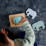Puzzle en bois el�phant (6 pi�ces)