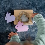 Puzzle en bois lapin (6 pi�ces)