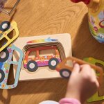 Puzzle en bois voitures (5 pi�ces et 5 couches)