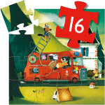 Puzzle silhouettes le camion de pompier (16 pi�ces)