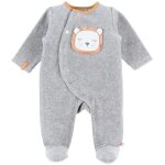 Pyjama chaud babou & kendi en velours gris (naissance) Pyjama chaud babou & kendi en velours gris (naissance)